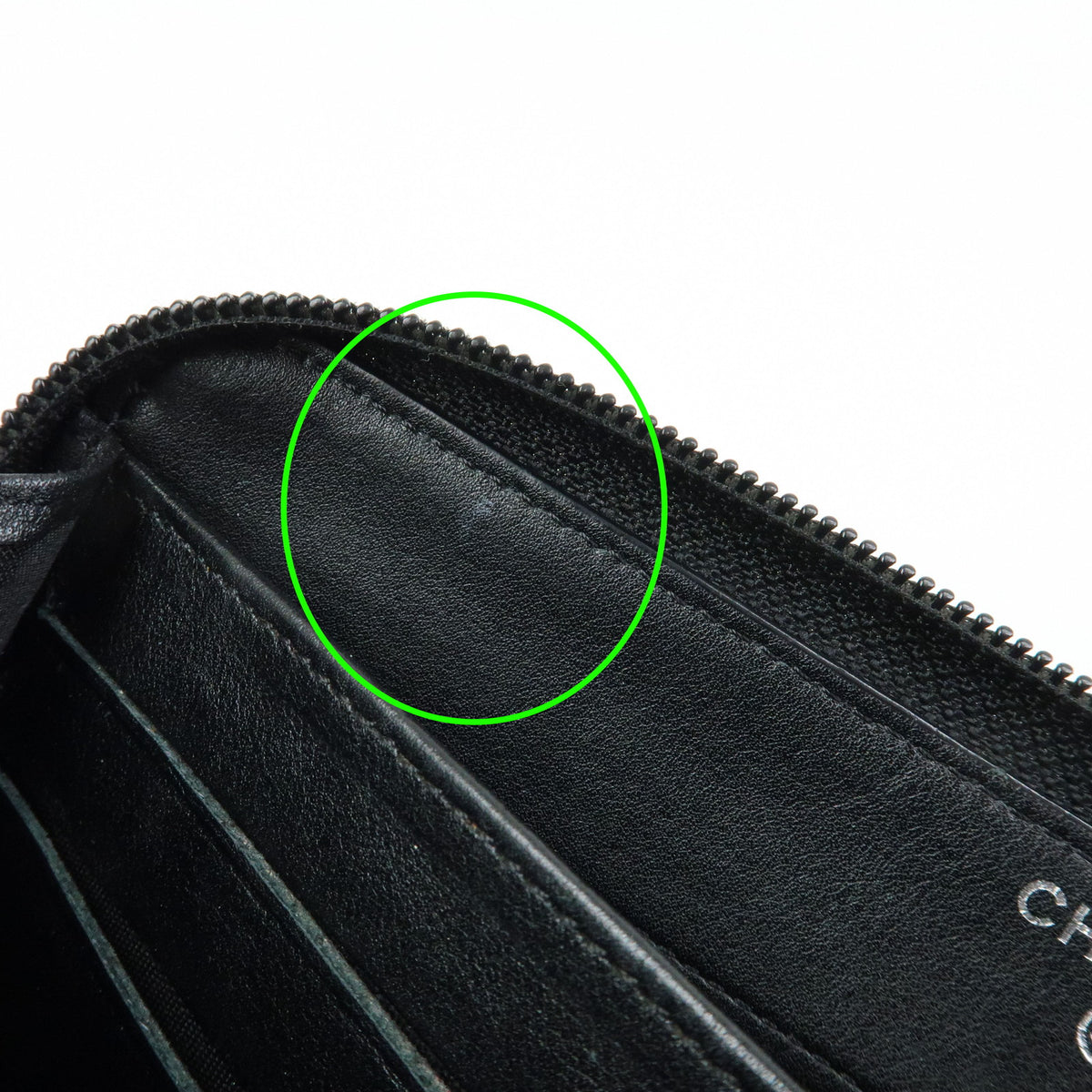 CHANEL COCO Mark Caviarskin Round Zippy Long Wallet Black A50071