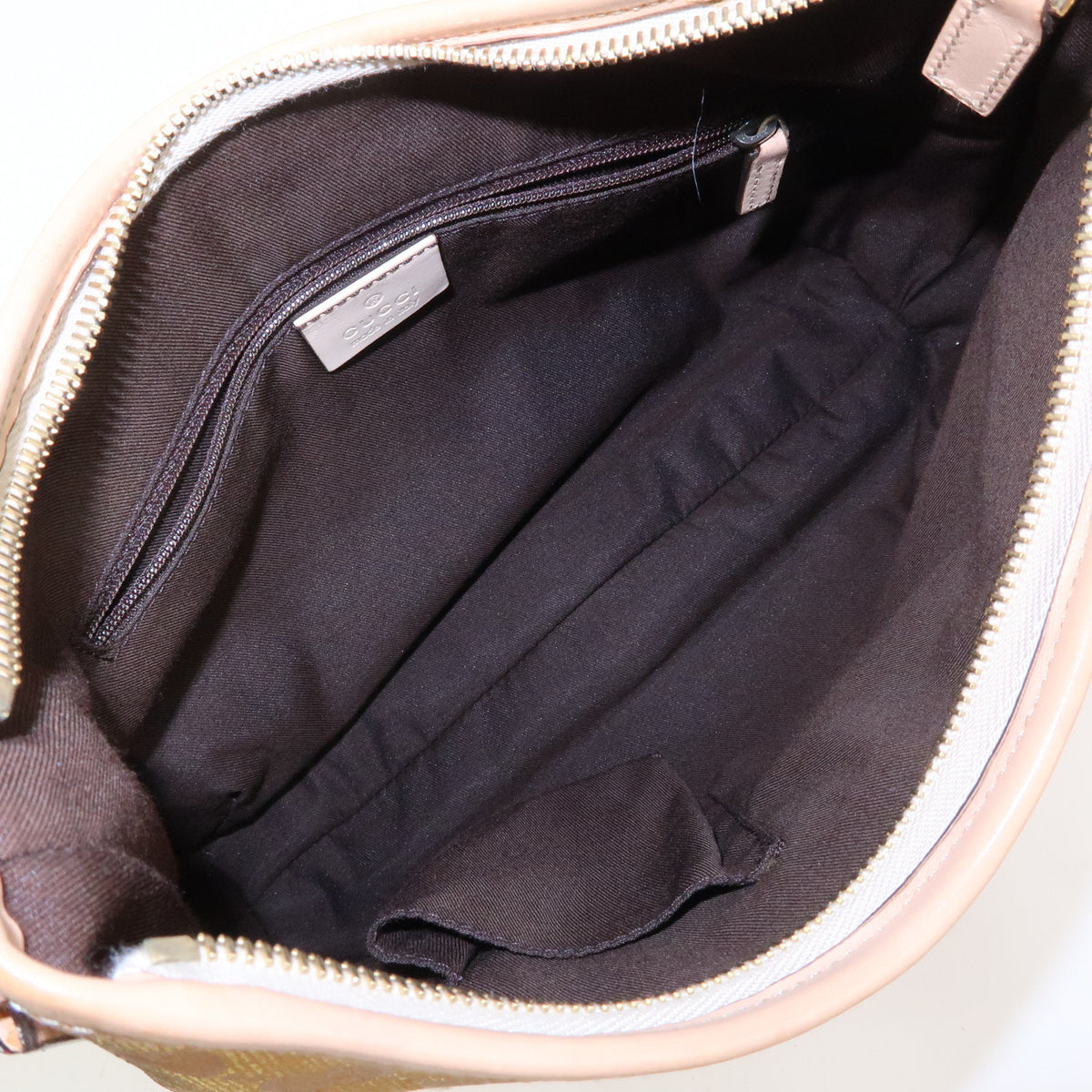 GUCCI Abbey Canvas Leather Shoulder Bag Hand Bag Pink Beige 130738