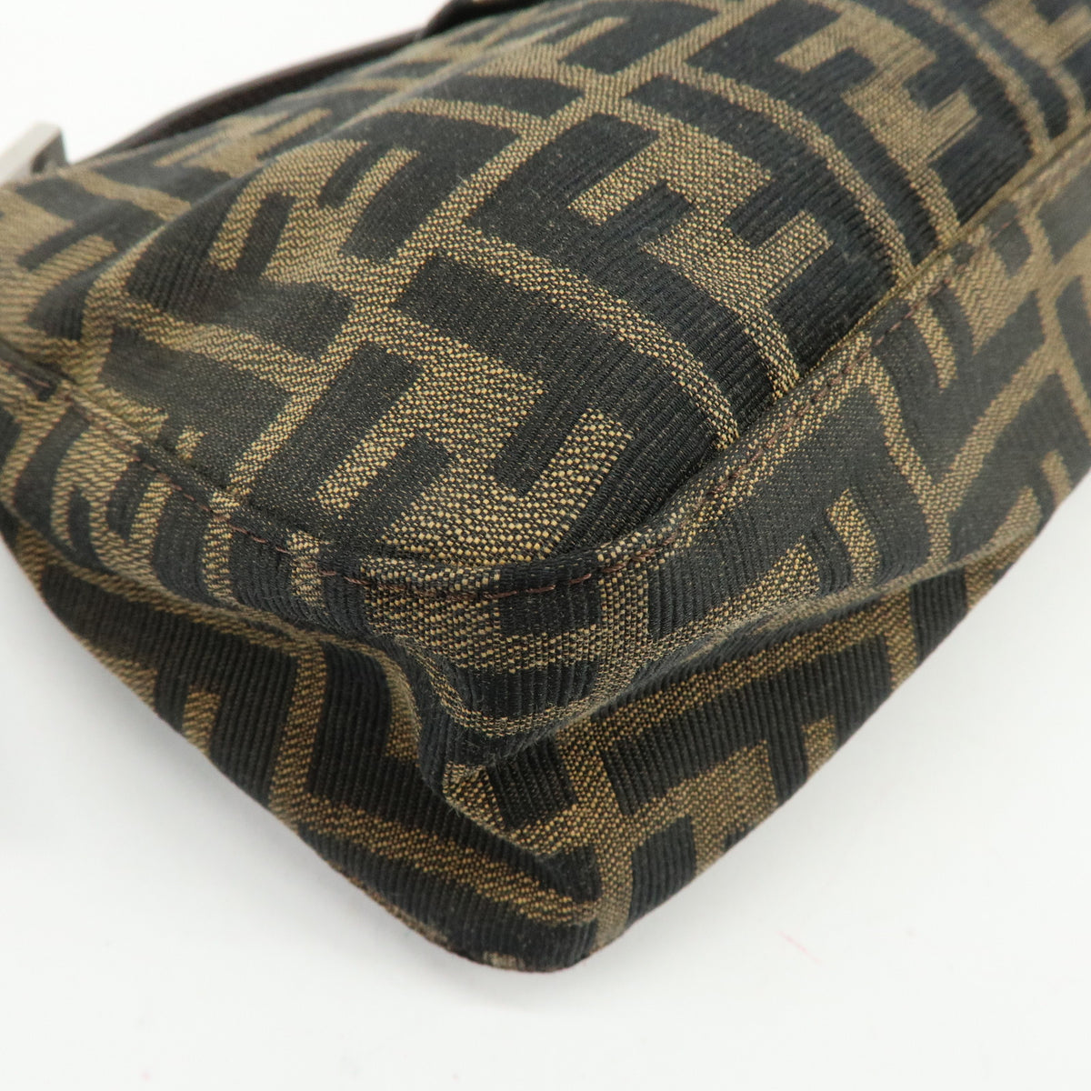 FENDI Zucca Canvas Leather Hand Bag Shoulder Bag Brown 26722