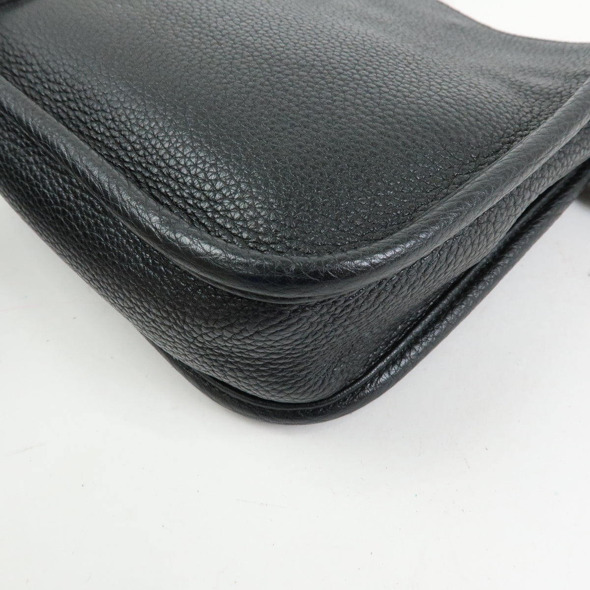 PRADA Triangle Logo Vitello Daino Leather Shoulder Bag Black 1BH191
