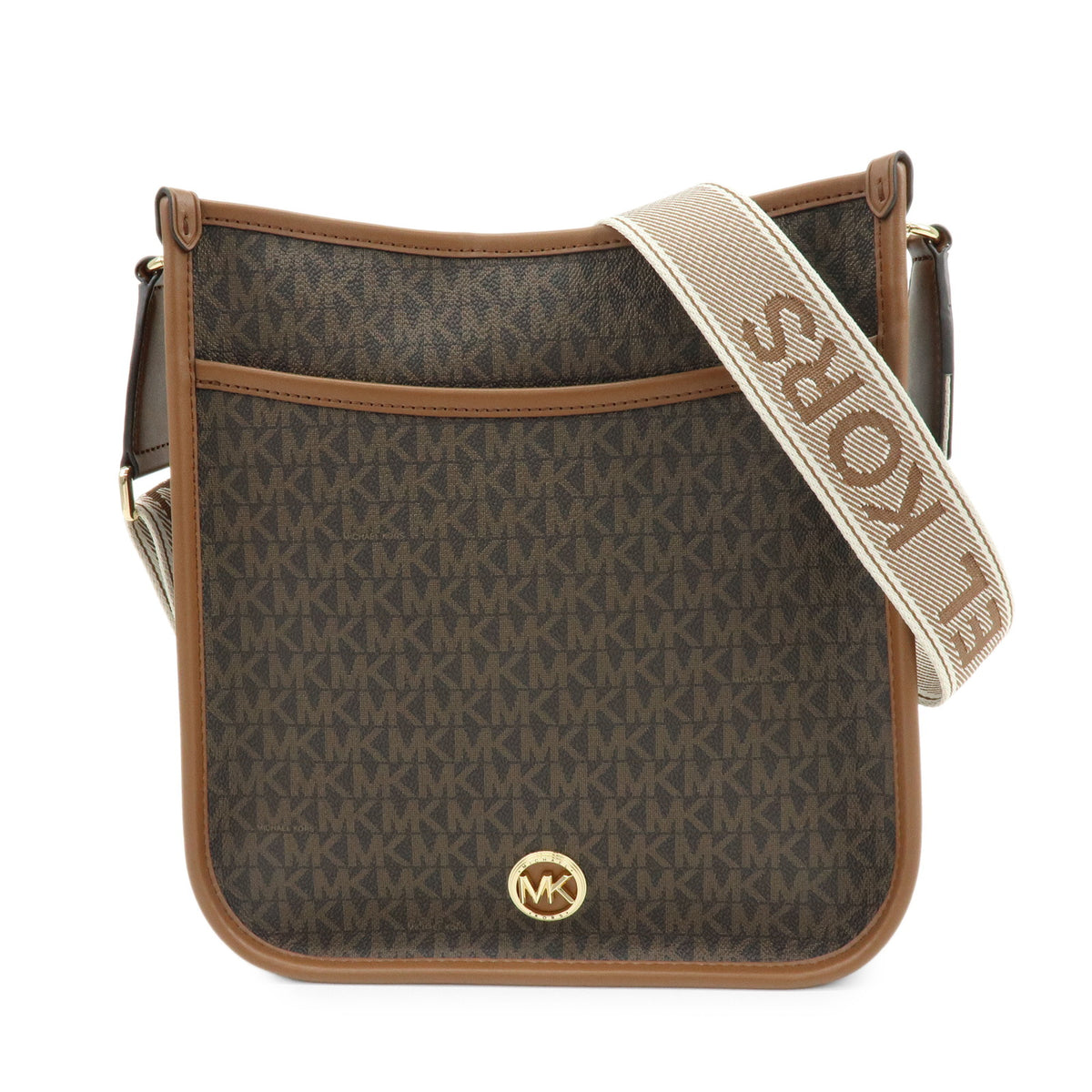 MICHAEL KORS LUISA Large Signature Logo Shoulder Bag Brown 30R4G99M3V