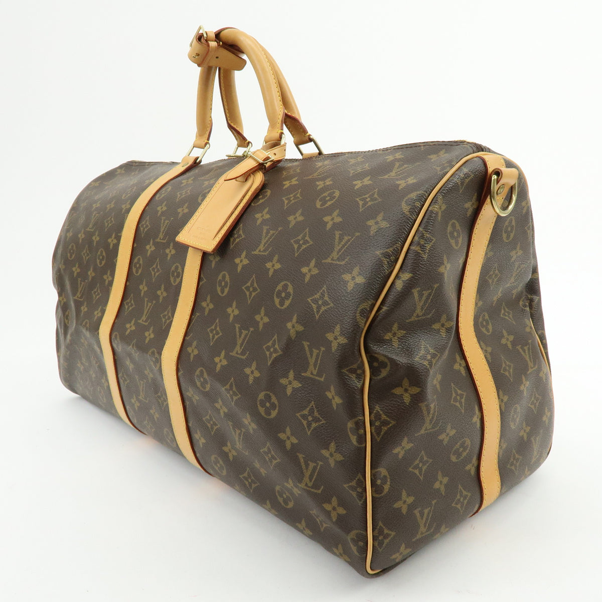 Louis Vuitton Monogram Keep All Bandouliere 55 Boston Bag Brown M41414