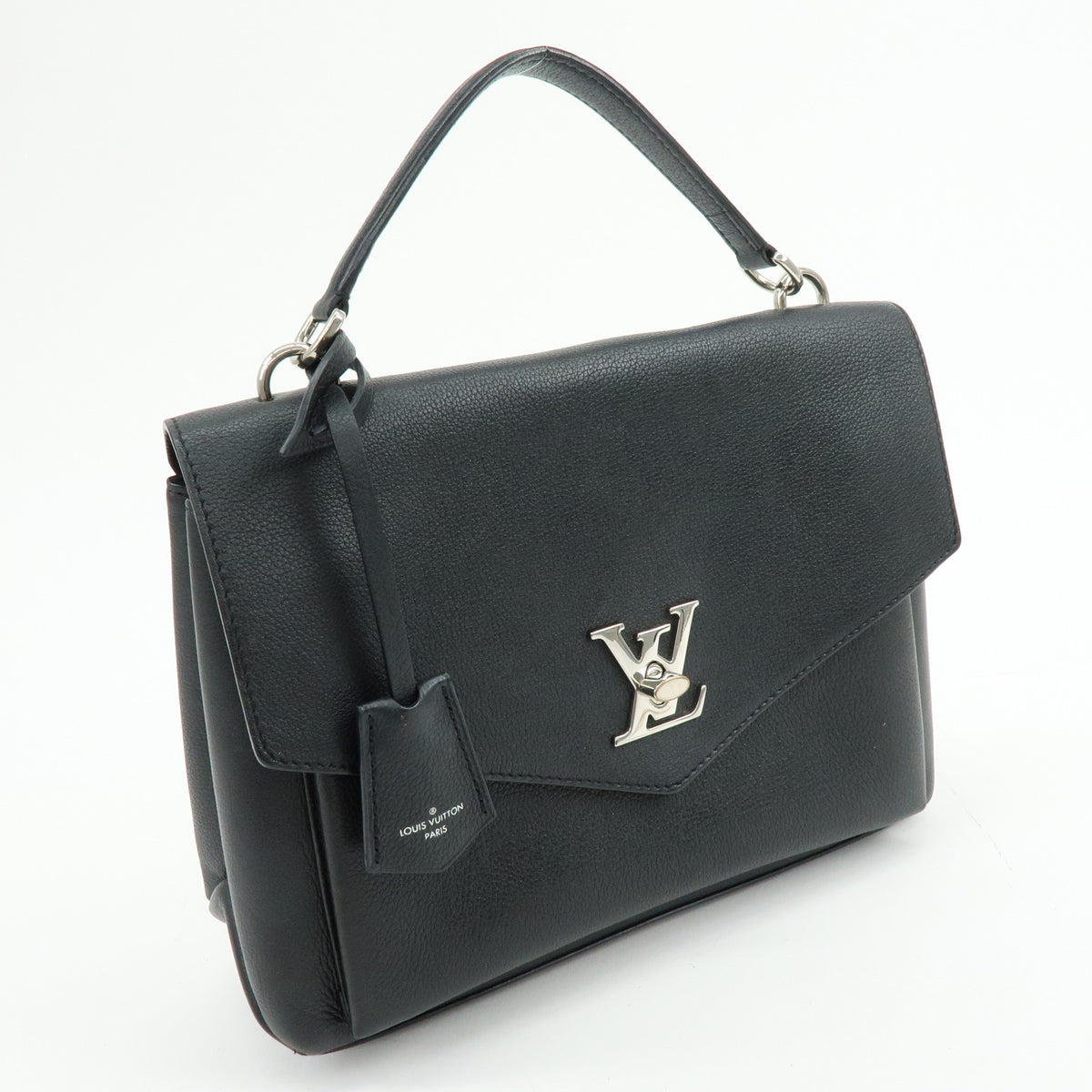 Louis Vuitton My Lockme Satchel Grained Calf Skin Hand Bag Noir M54849