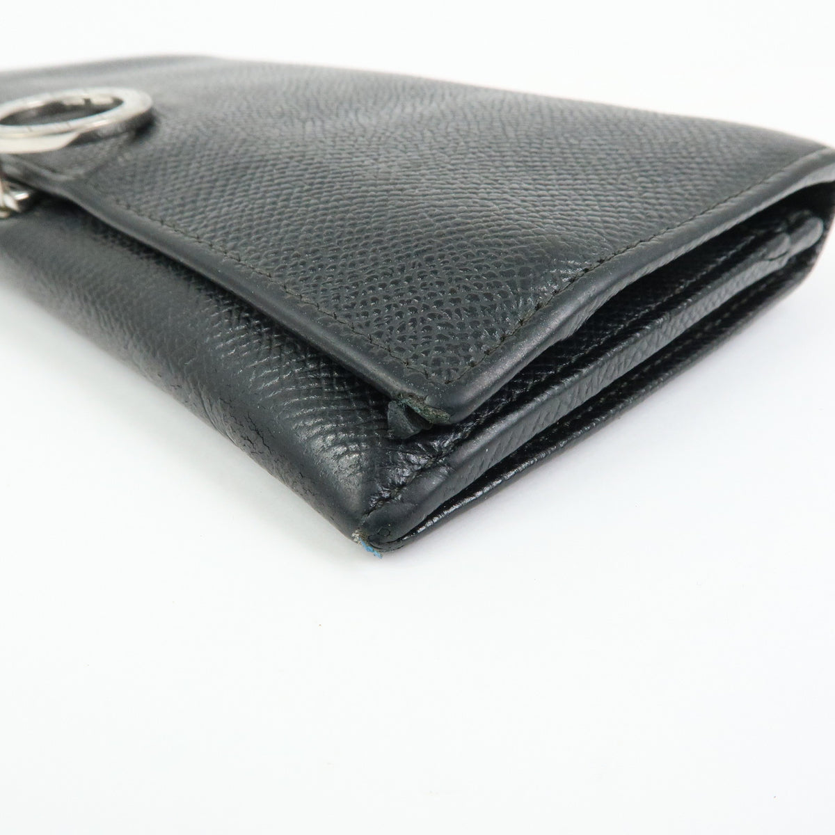 BVLGARI BVLGARI Logo Clip Leather Bi-fold Long Wallet Black
