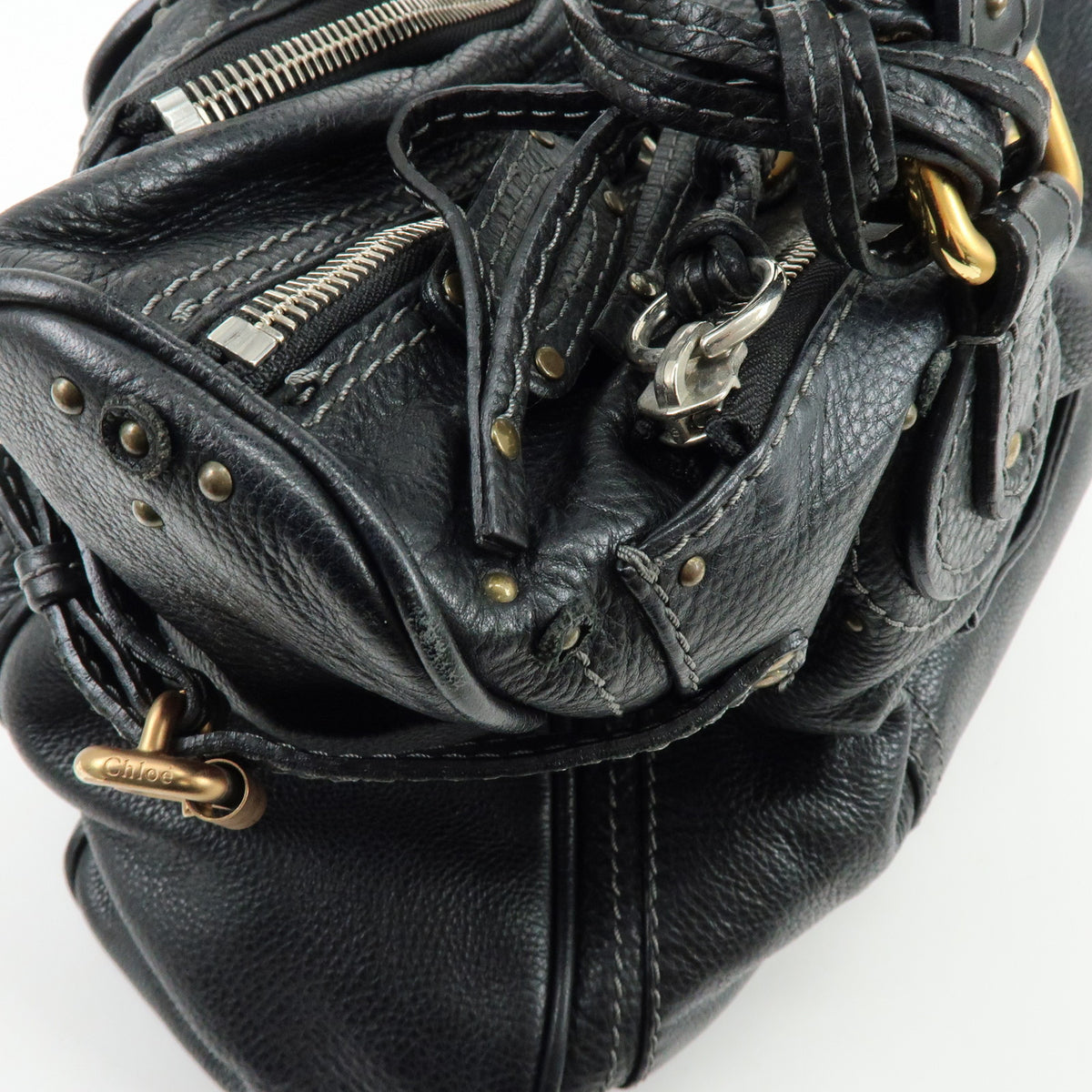 Chloe Paddington Leather Hand Bag Shoulder Bag Black