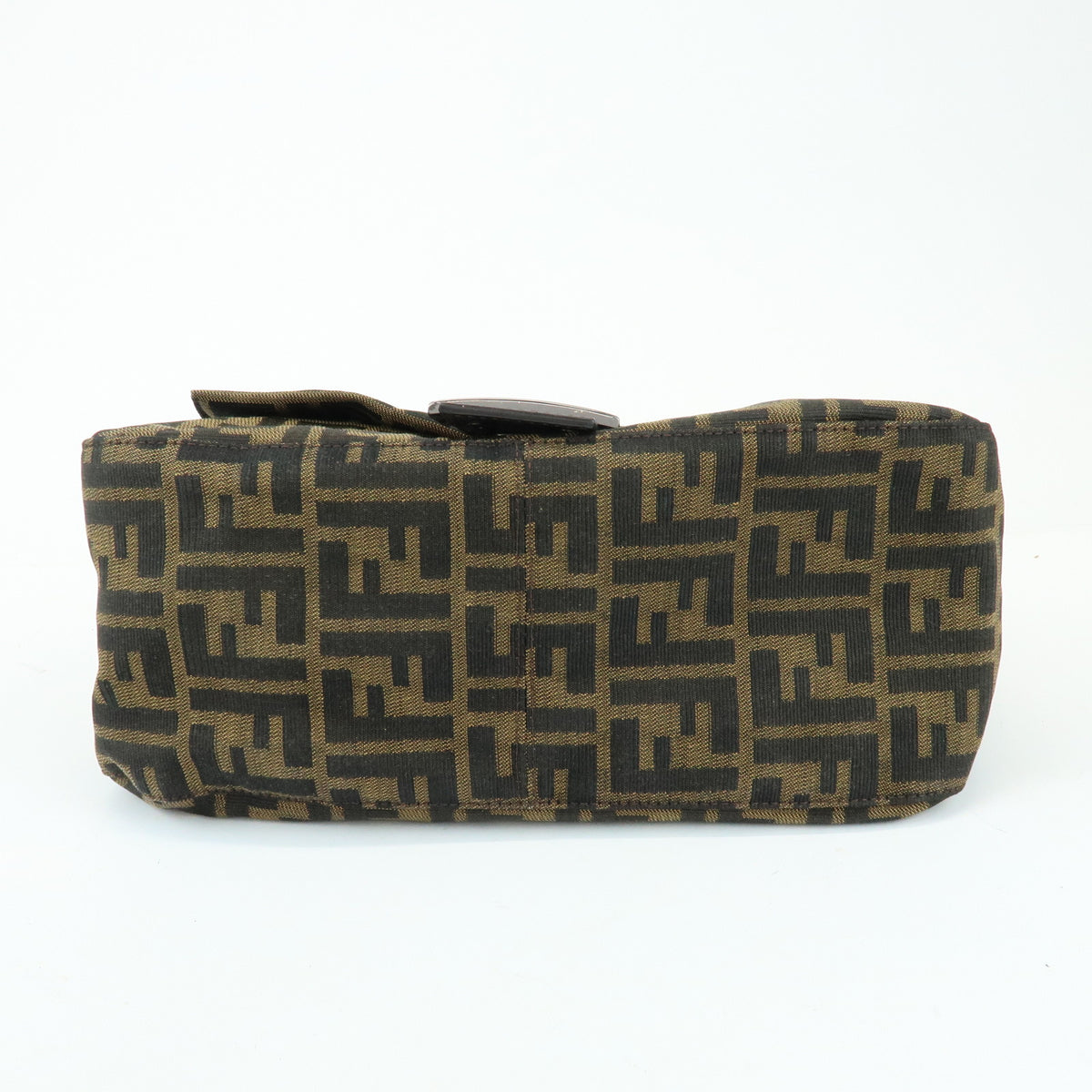 FENDI Mamma Baguette Zucca Canvas Leather Shoulder Bag Brown 8BR001