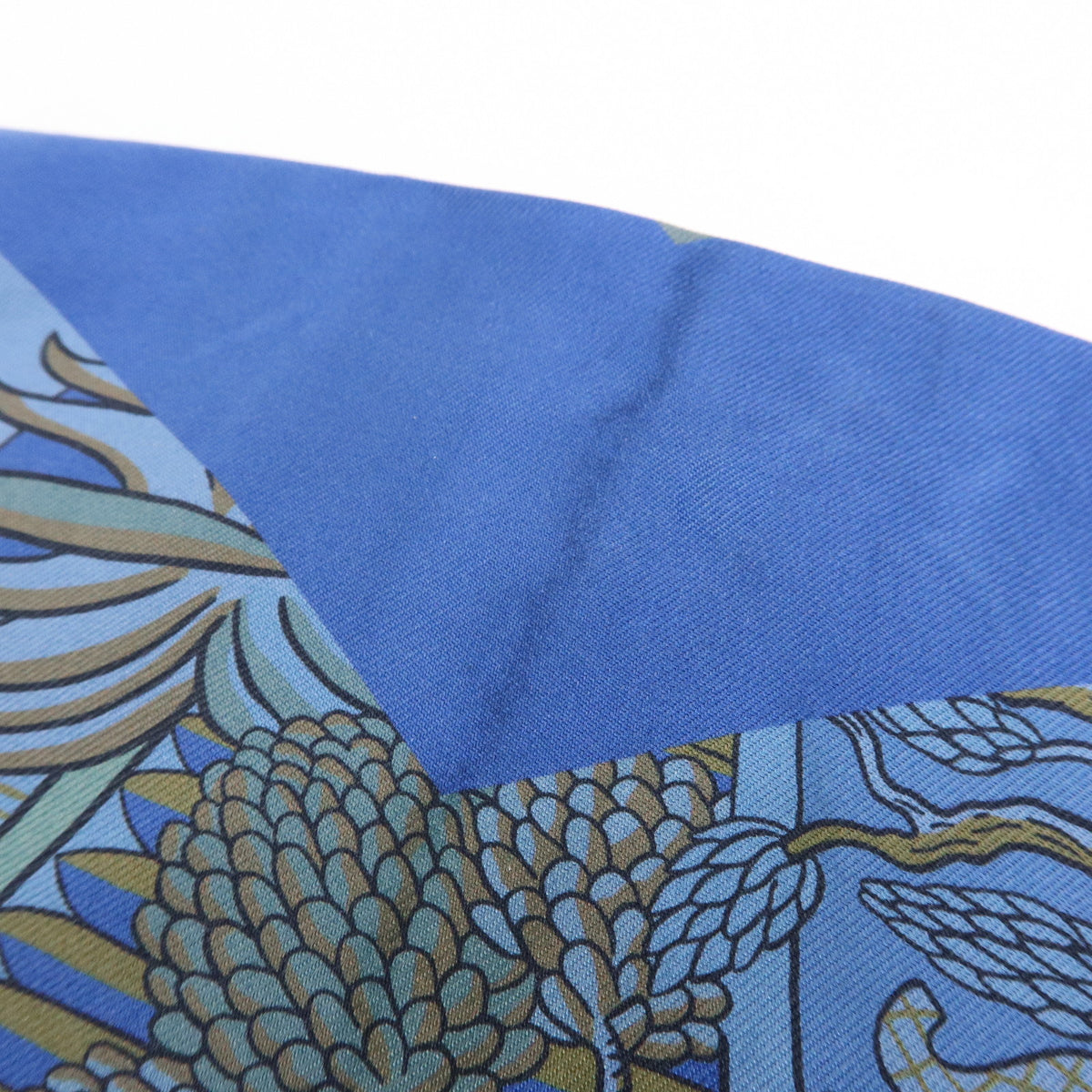 HERMES Maxi Twilly Silk 100% Scarf ANIMAPOLIS Blue Beige Black