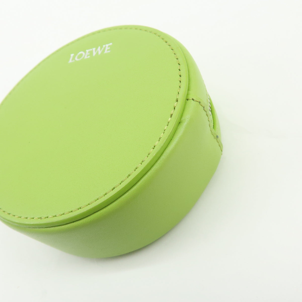 LOEWE Calf Leather Pebble Cookie Key Holder Pouch Coin Case Green