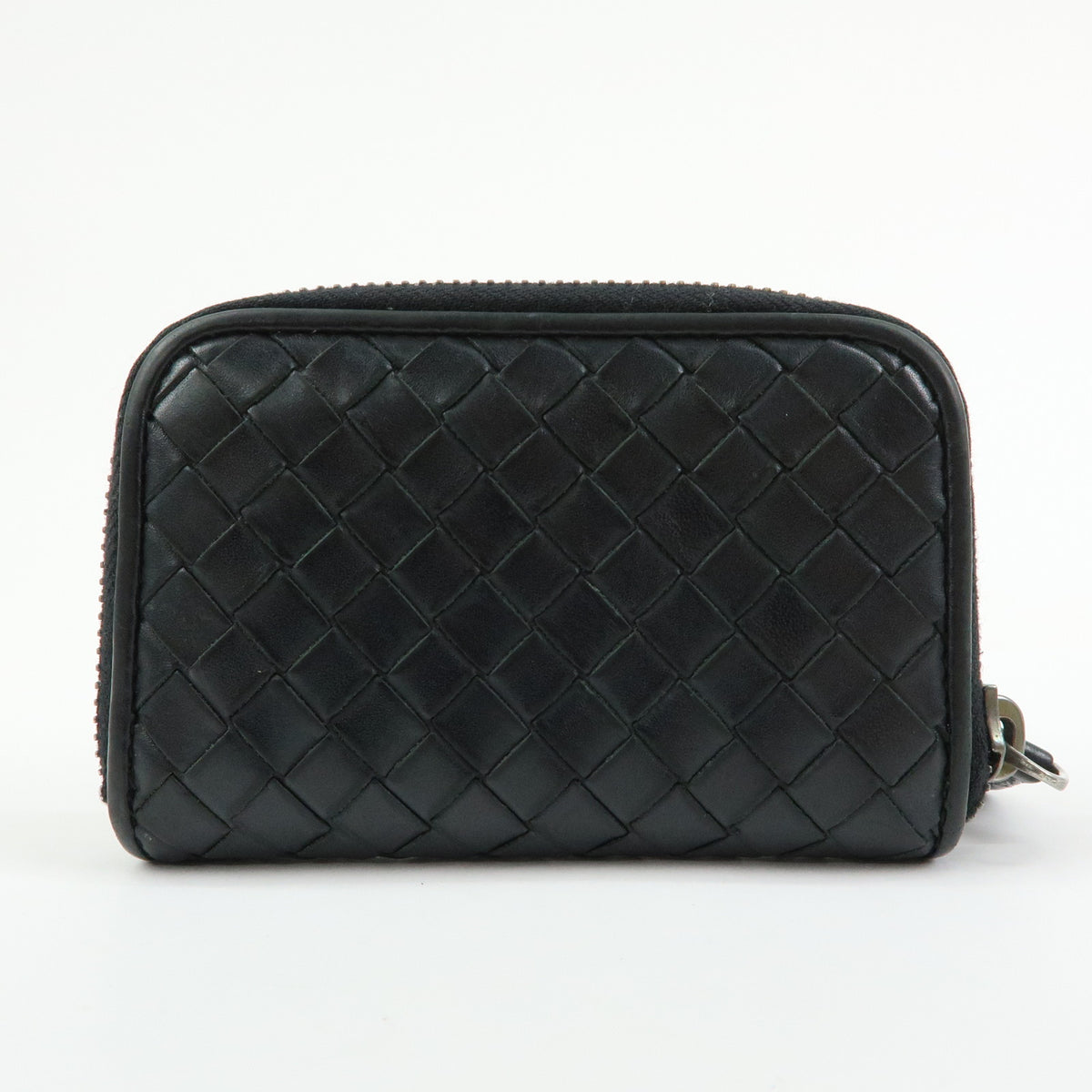 BOTTEGA VENETA Intrecciato Leather Coin Case Black V4651