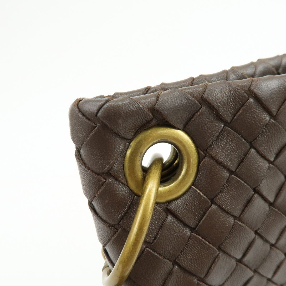 BOTTEGA VENETA Intrecciato Leather Shoulder Crossbody Bag Brown 179330