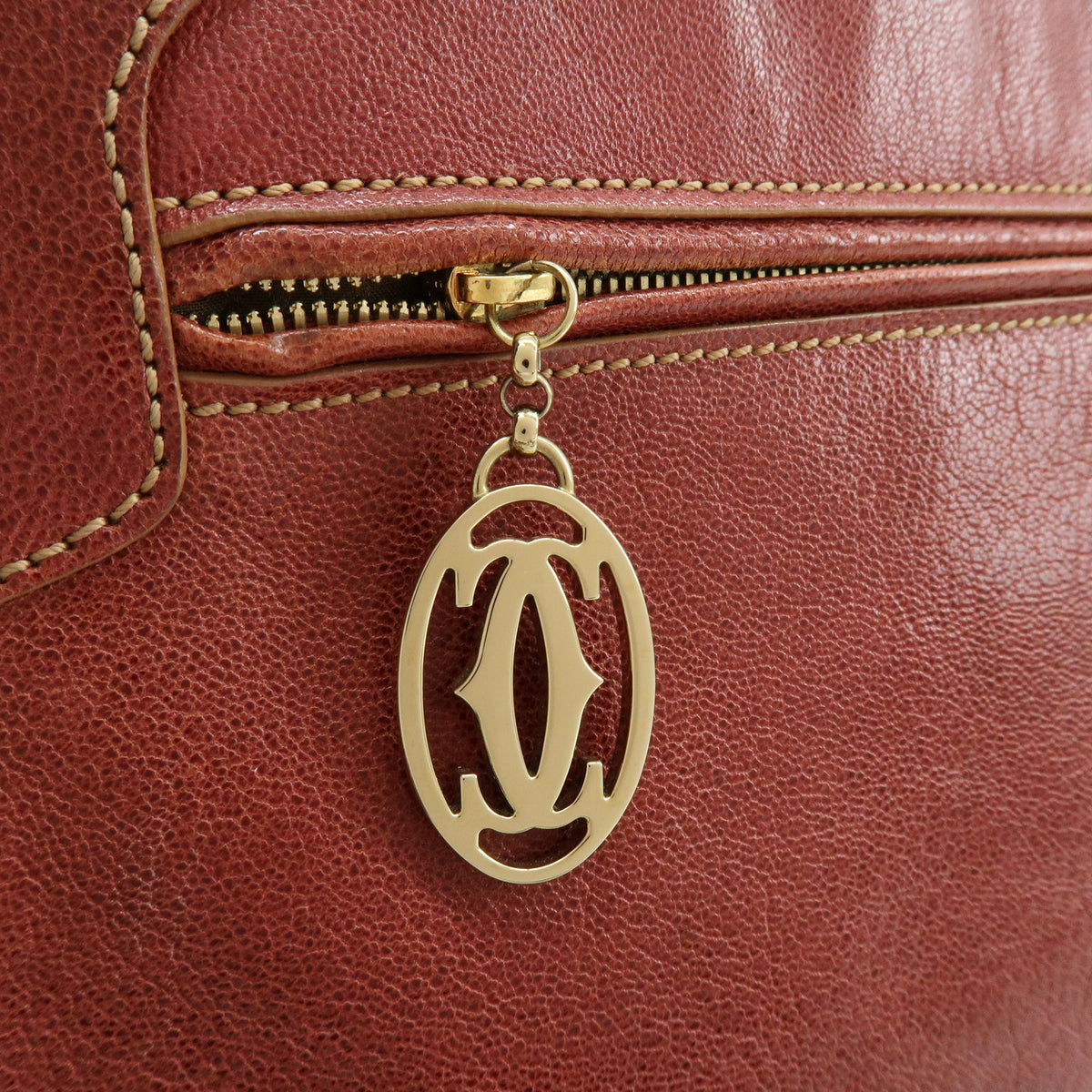 Cartier Marcello de Cartier Leather Hand Bag Tote Bag Red