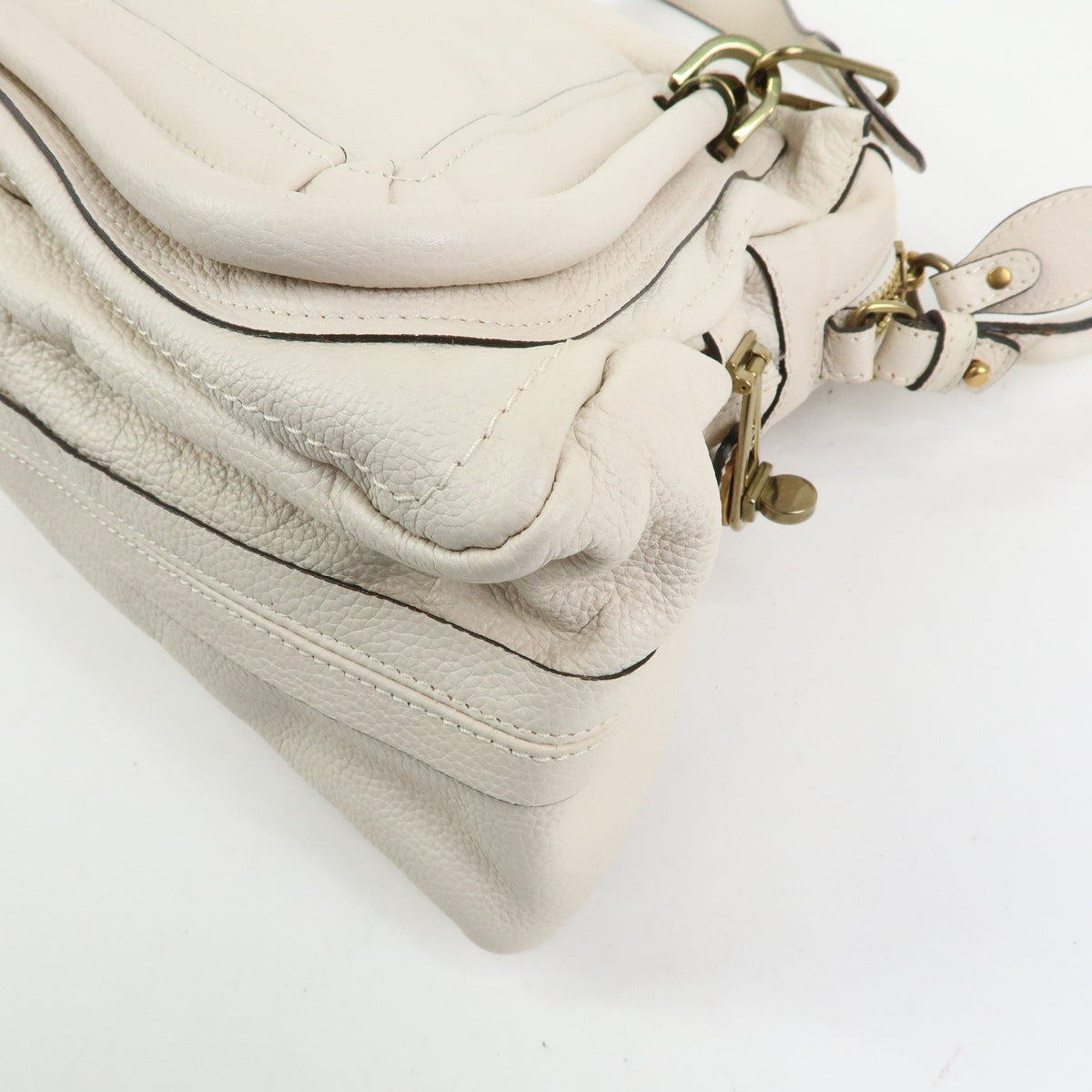 Chloe Paraty Leather 2Way Bag Shoulder Bag Hand Bag Ivory