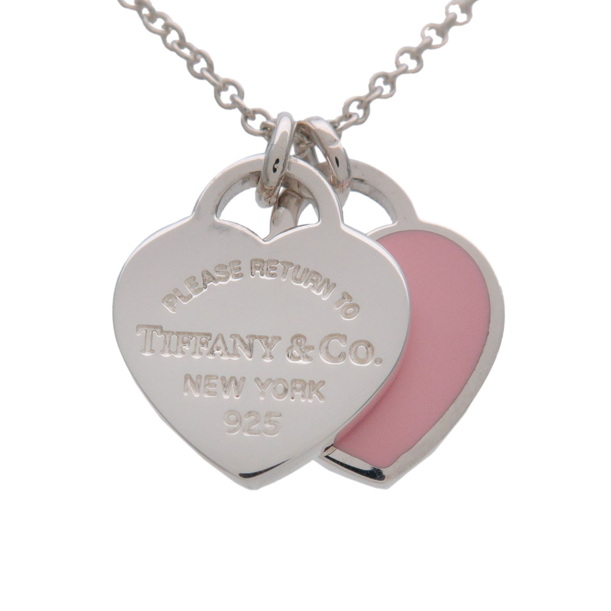Tiffany & Co Return to Tiffany Mini Double Heart Tag Necklace SV925