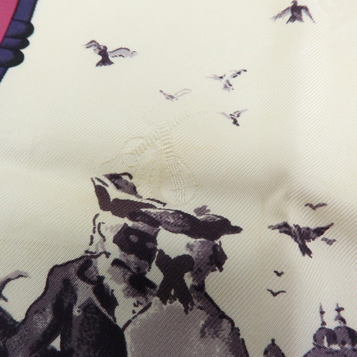 HERMES Carre 90 Silk 100% Scarf Fetes Venitiennes Purple