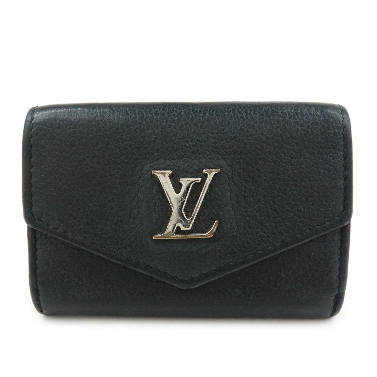 Louis Vuitton Logo Portefeuille Lock Mini Compact Wallet Noir M63921