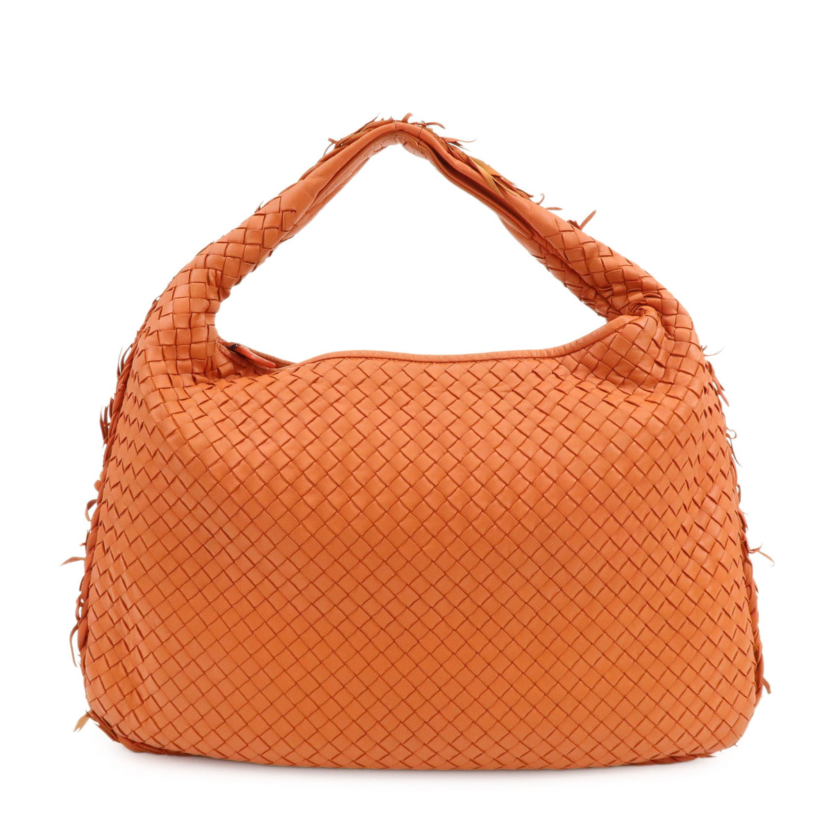 BOTTEGA VENETA Hobo Intrecciato Nappa Leather Shoulder Bag Orange V00AK