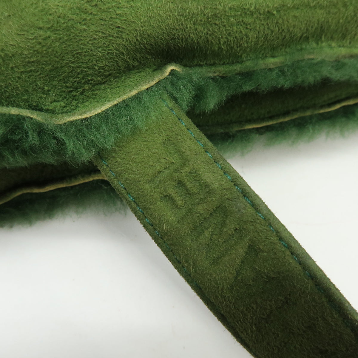 CHANEL Suede Mouton Tote Bag Hand Bag Green
