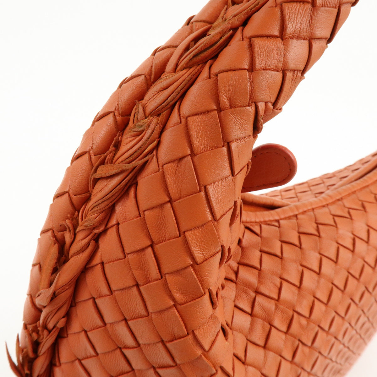 BOTTEGA VENETA Hobo Intrecciato Nappa Leather Shoulder Bag Orange V00AK