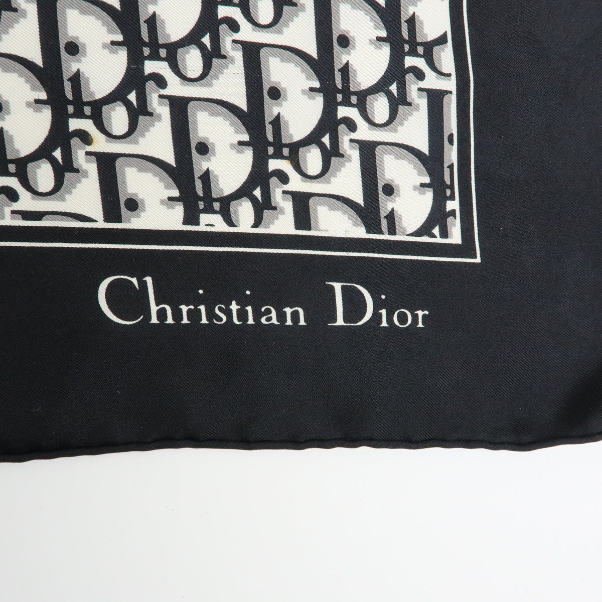 Christian Dior Trotter Silk 100% Scarf Black White