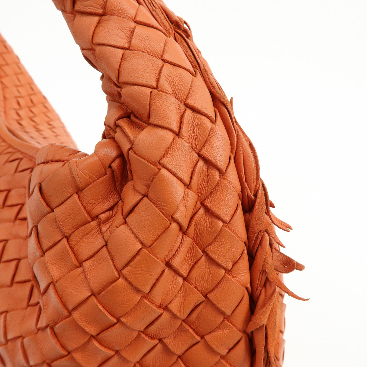 BOTTEGA VENETA Hobo Intrecciato Nappa Leather Shoulder Bag Orange V00AK