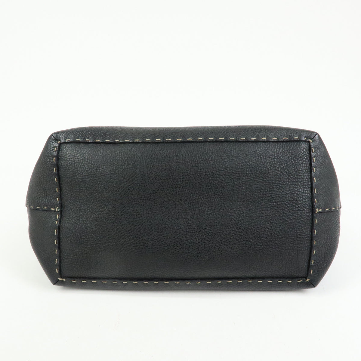 FENDI Selleria Leather Doctor's Bag Hand Bag Black 8BN076