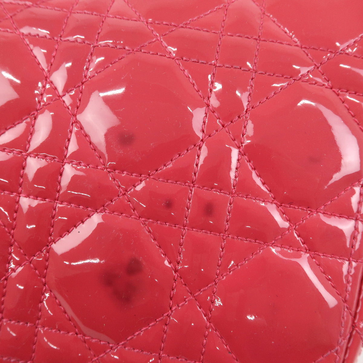 Christian Dior New Lock Cannage Patent Leather Chain Shoulder Bag Pink