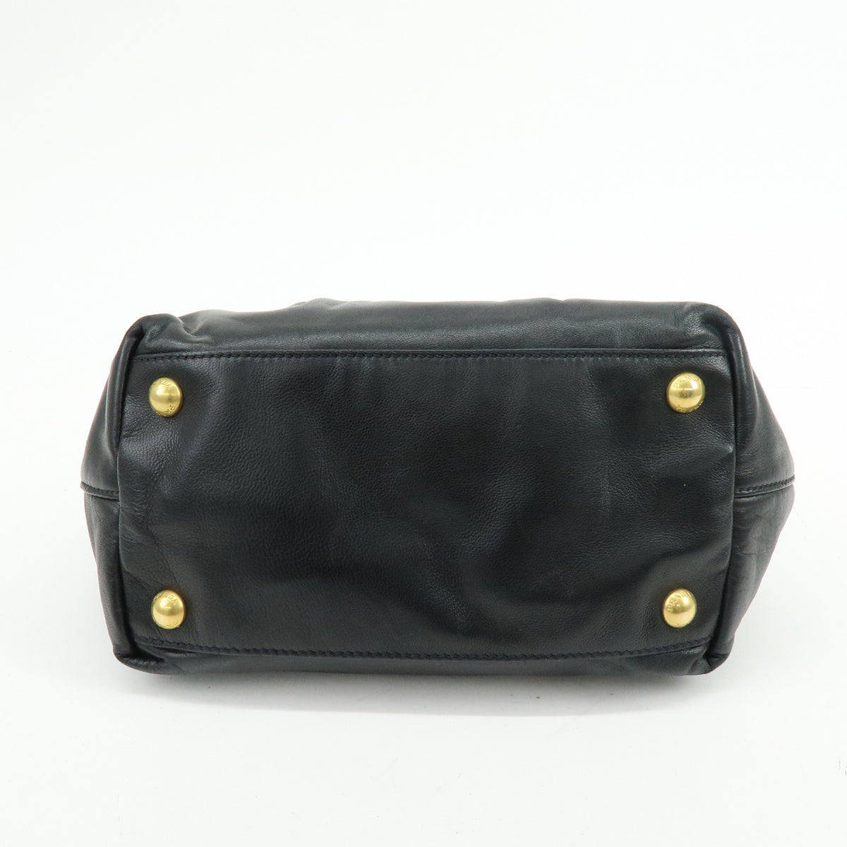 PRADA Nappa Leather Ribbon 2Way Hand Bag Tote Bag Black BN1601