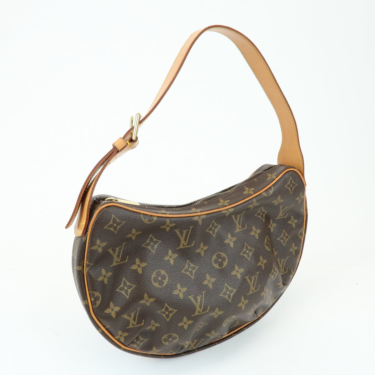 Louis Vuitton Monogram Croissant MM Leather Shoulder Bag Brown M51512