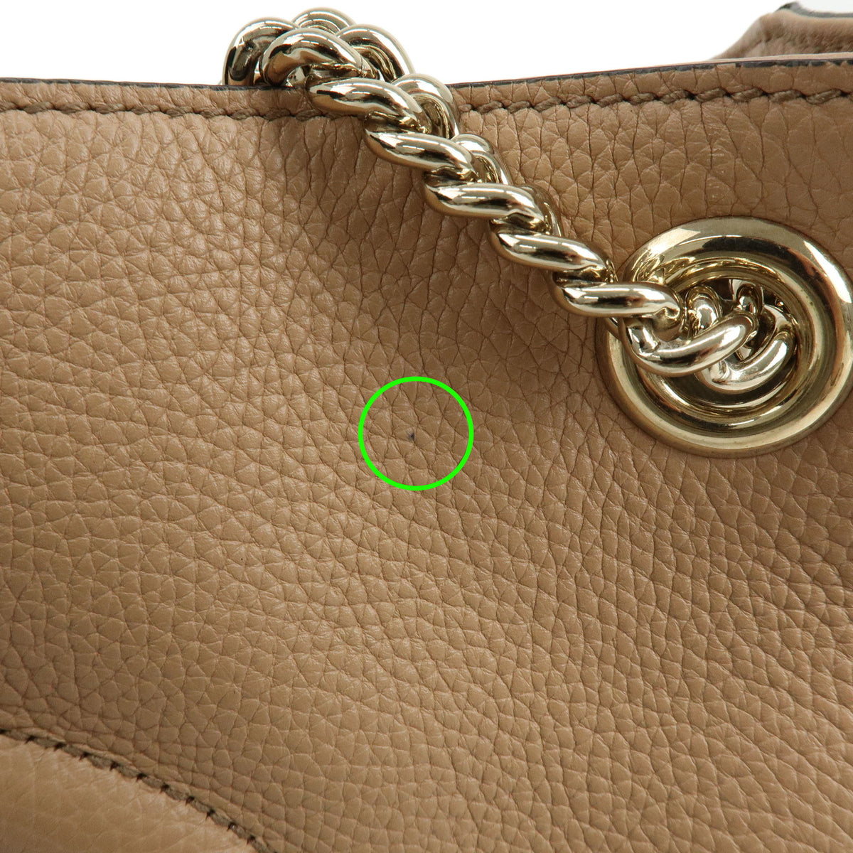 GUCCI SOHO Interlocking G Leather Chain Shoulder Bag Pink Beige 536196