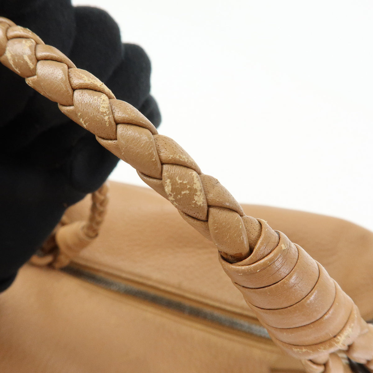 BOTTEGA VENETA Intrecciato Leather Shoulder Bag Hand Bag Brown
