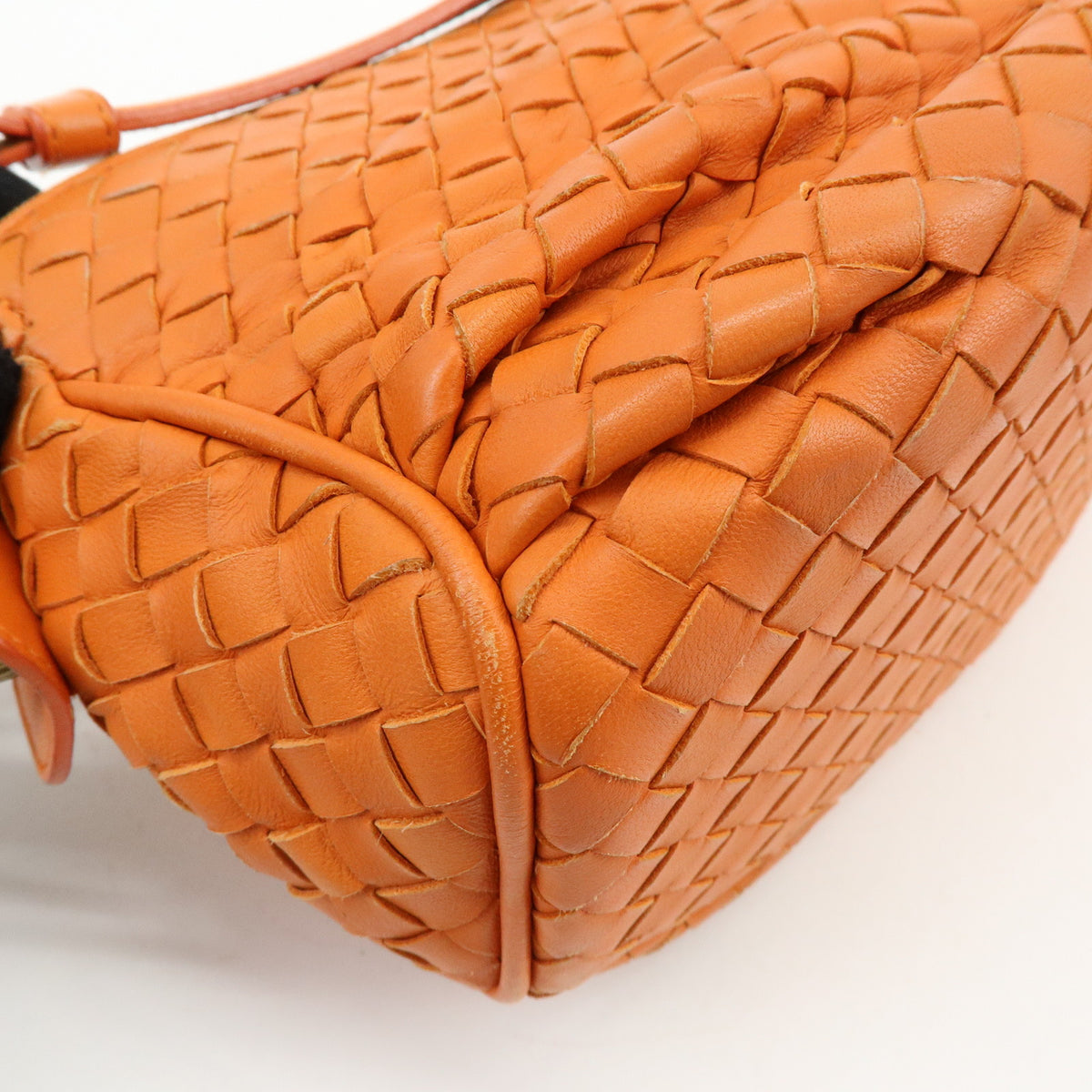 BOTTEGA VENETA Intrecciato Leather Shoulder Crossbody Bag Orange 192661