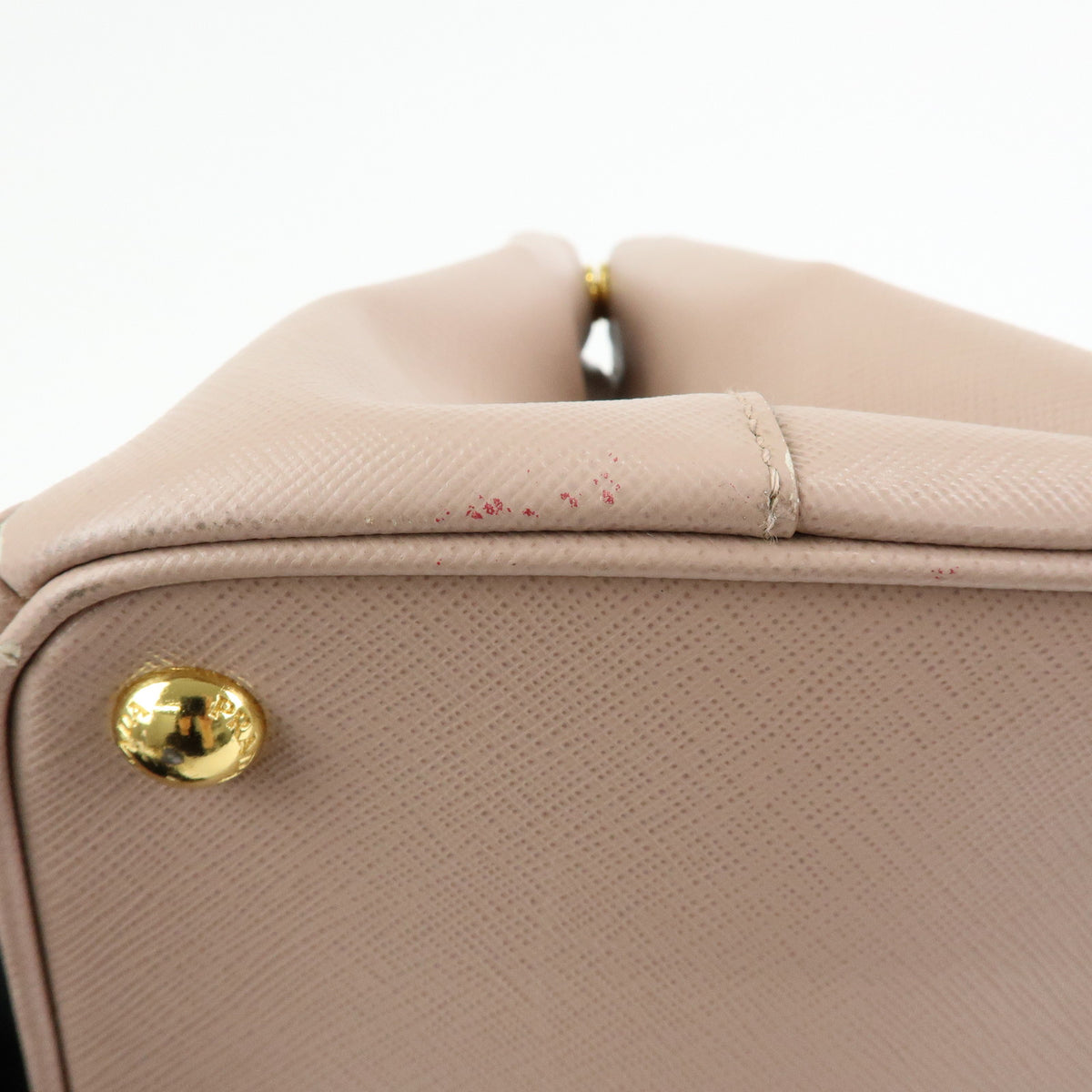 PRADA Triagnle Logo Galleria Saffiano Leather 2WAY Hand Bag Pink BN2274
