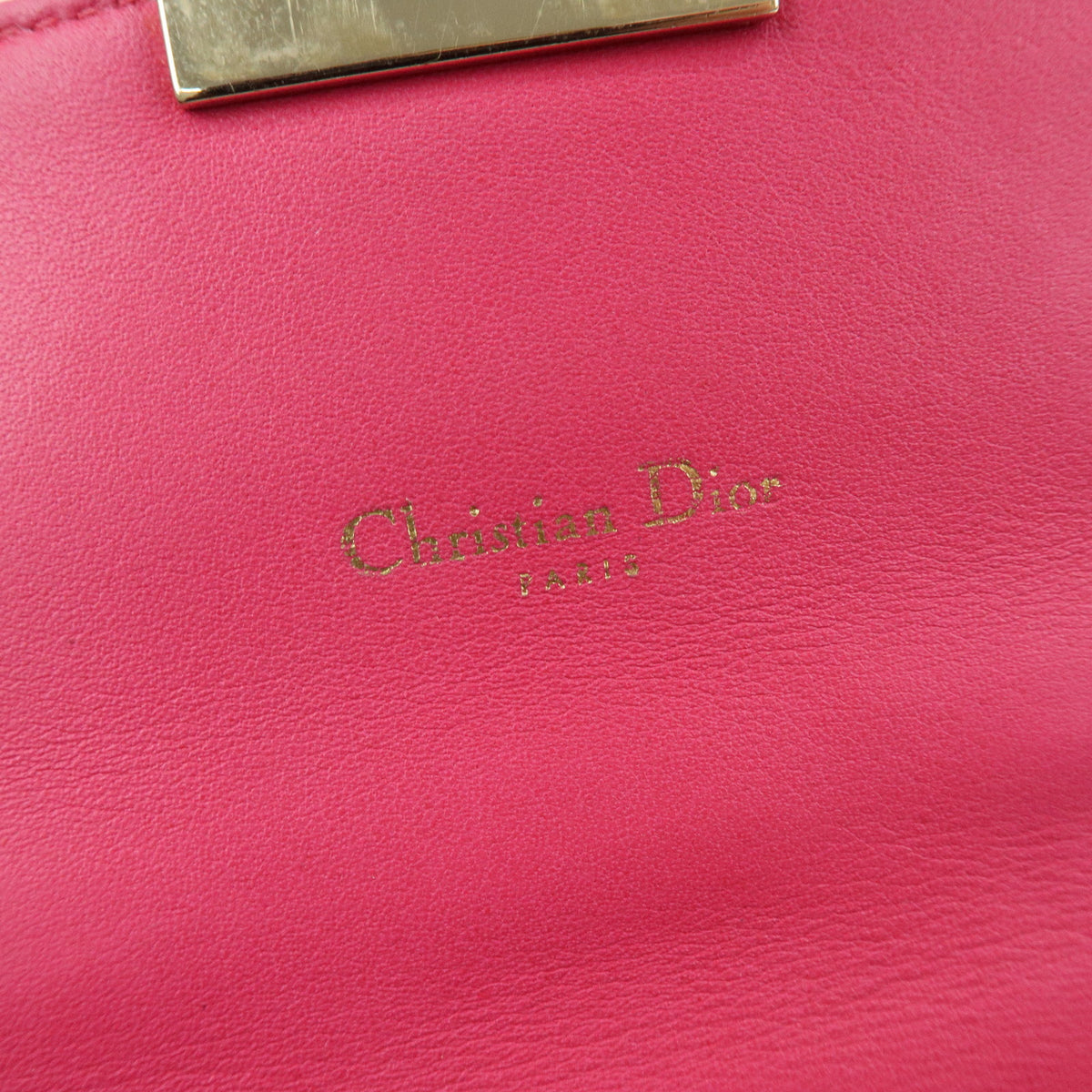 Christian Dior New Lock Cannage Patent Leather Chain Shoulder Bag Pink