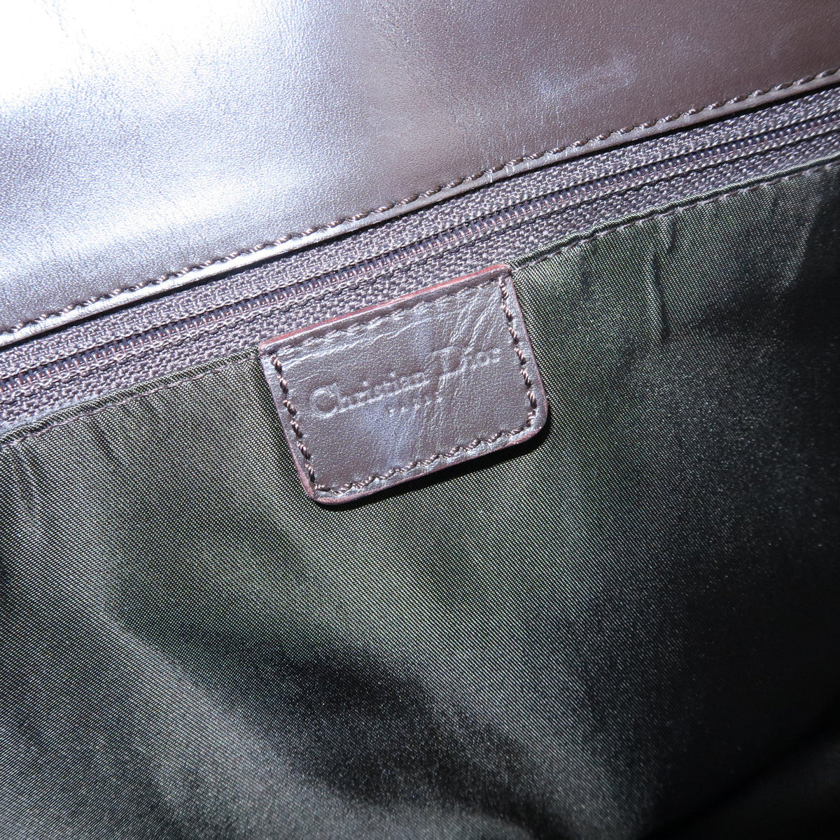 Christian Dior Trotter Street Chic Canvas Leather Hand Bag Brown