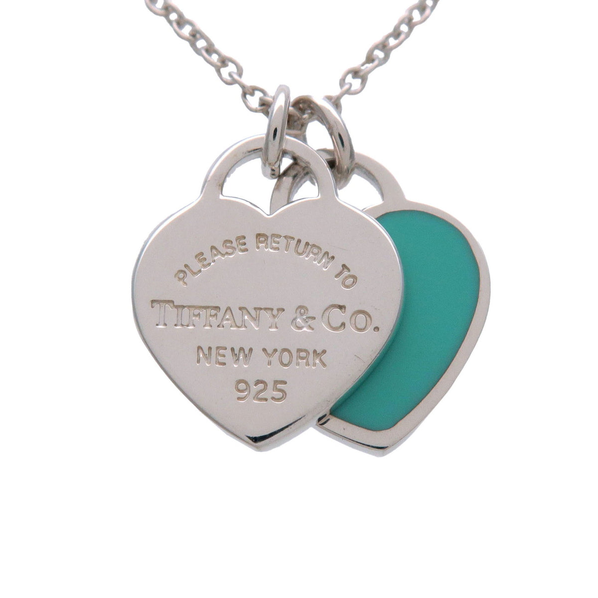 Tiffany & Co Return to Tiffany Mini Double Heart Tag Necklace SV925