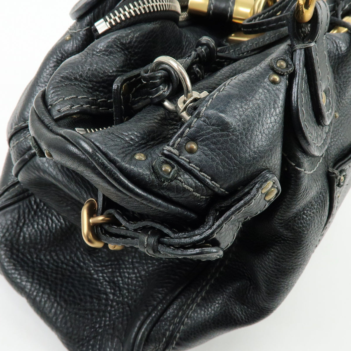 Chloe Paddington Leather Hand Bag Shoulder Bag Black