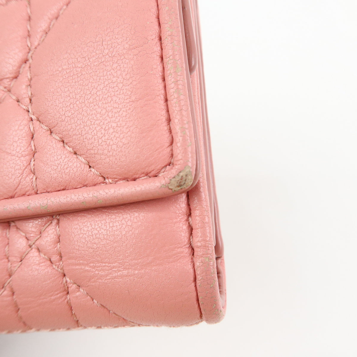 Christian Dior Lady Dior Lotus Cannage Leather Tri-fold Compact Wallet