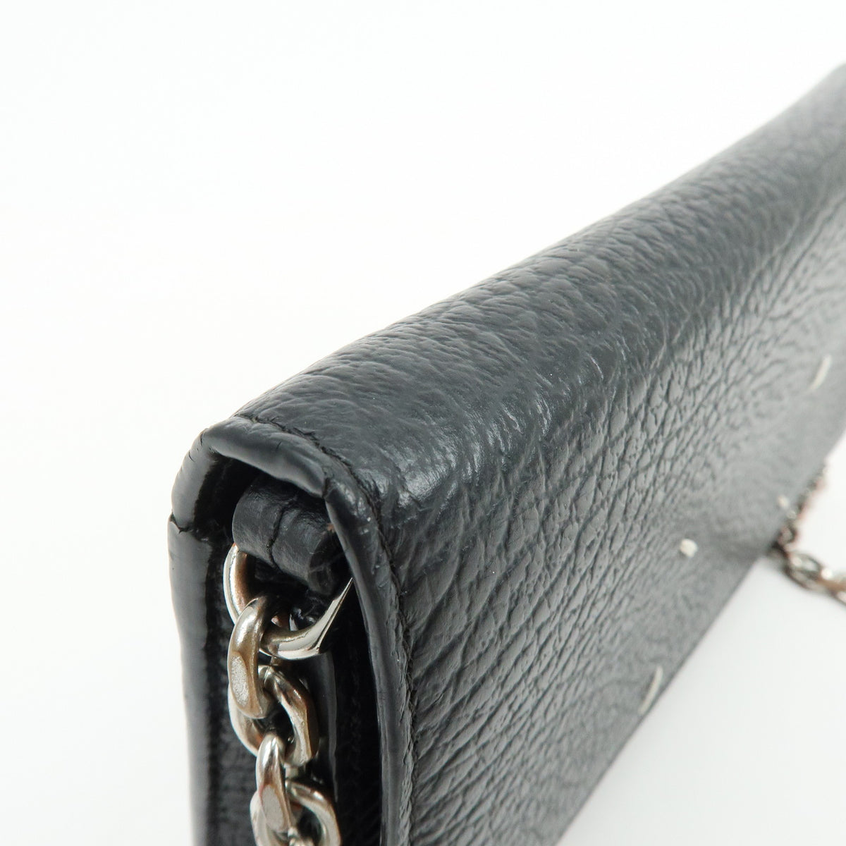 Maison Margiela Four-Stitch Leather Chain Wallet Shoulder Bag Black