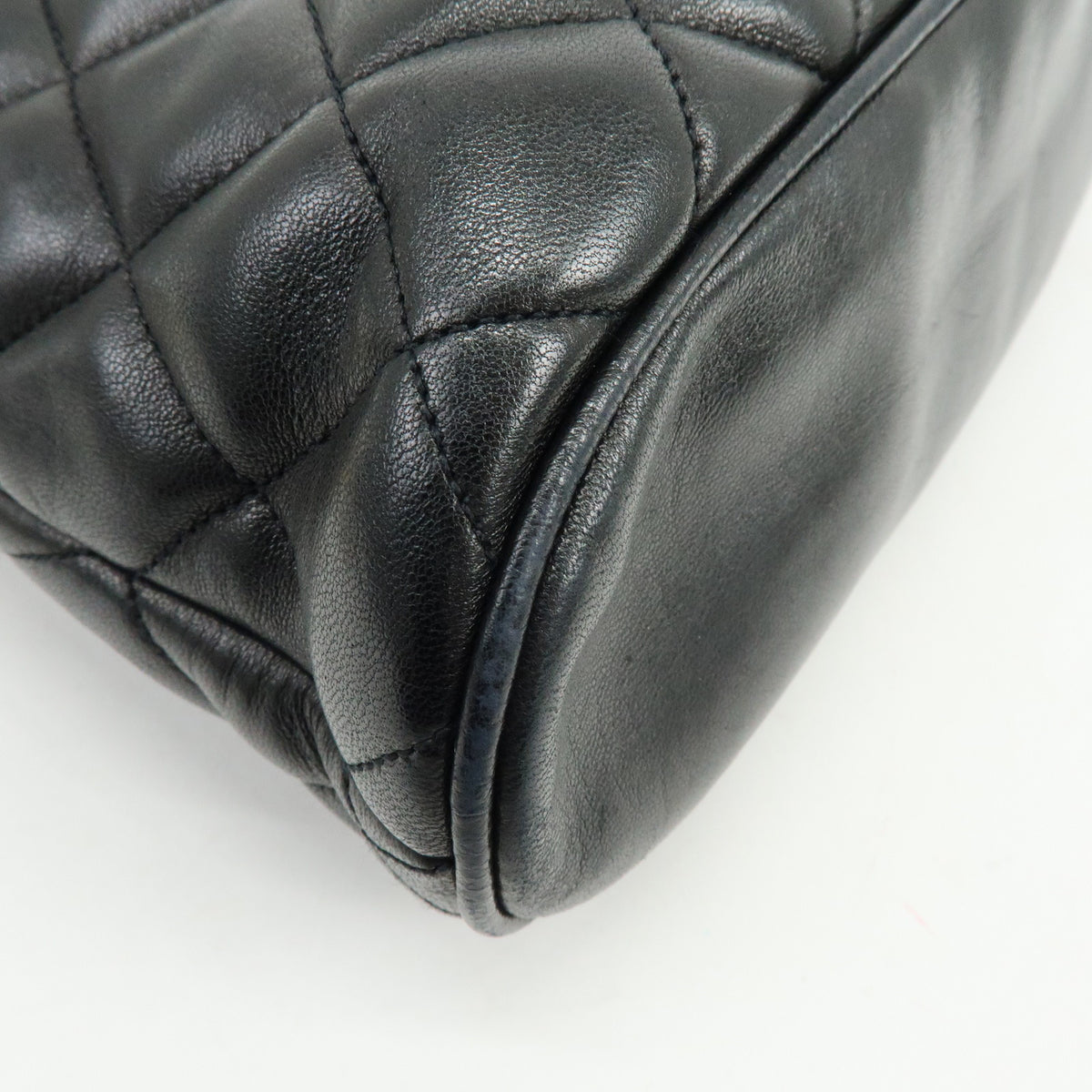 CHANEL Matelasse Lamb Skin Chain Shoulder Bag Hand Bag Black