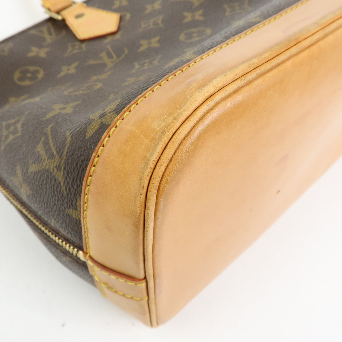 Louis Vuitton Monogram Alma PM Canvas Leather Hand Bag Brown M51130