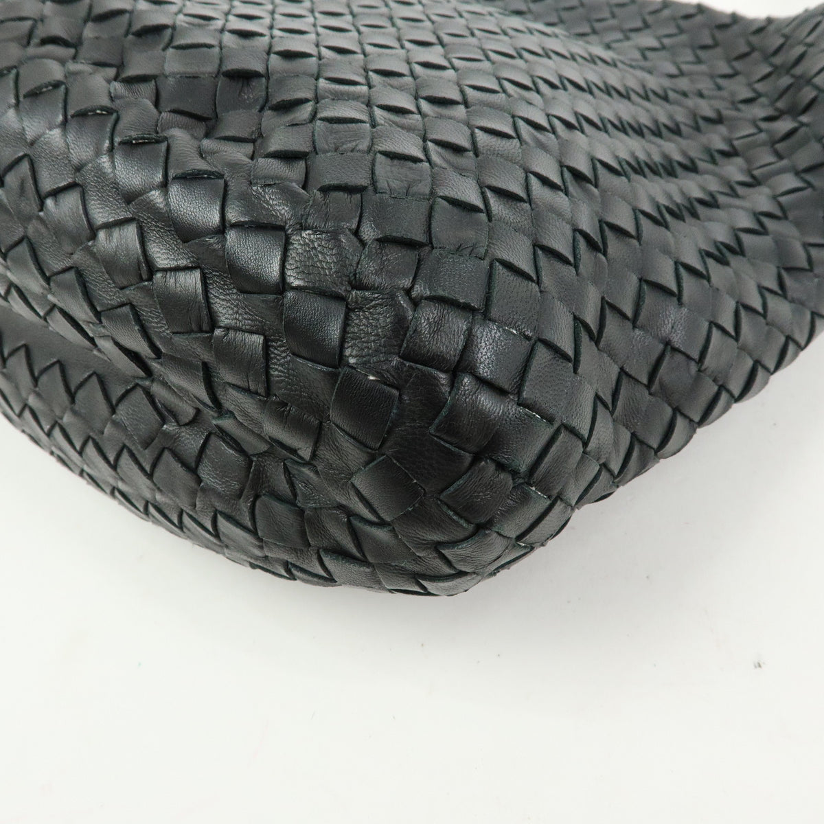 BOTTEGA VENETA Intrecciato Leather Bucket Bag Hand Bag Black 255690