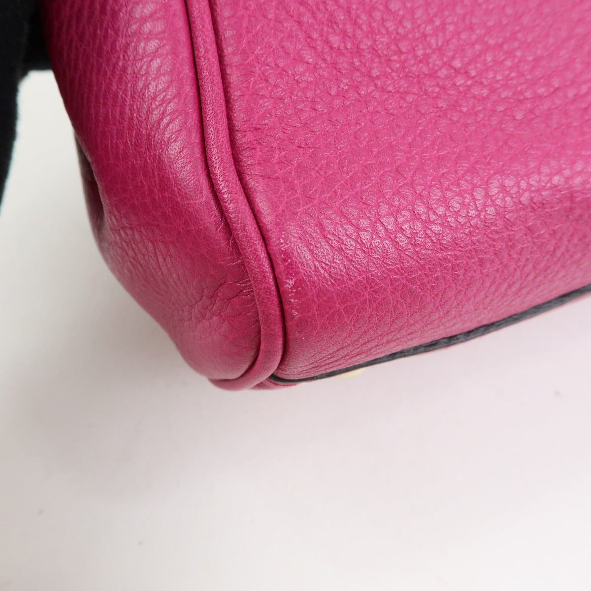GUCCI Bamboo Mini Shopper Leather 2Way Bag Hand Bag Pink Purple 368823