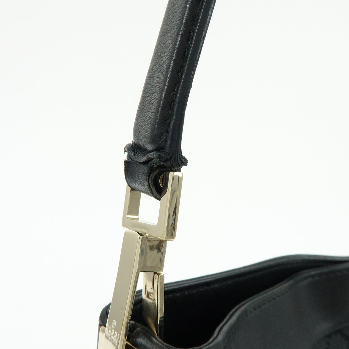 GUCCI GG Canvas Leather Shoulder Bag Hand Bag Black 33900
