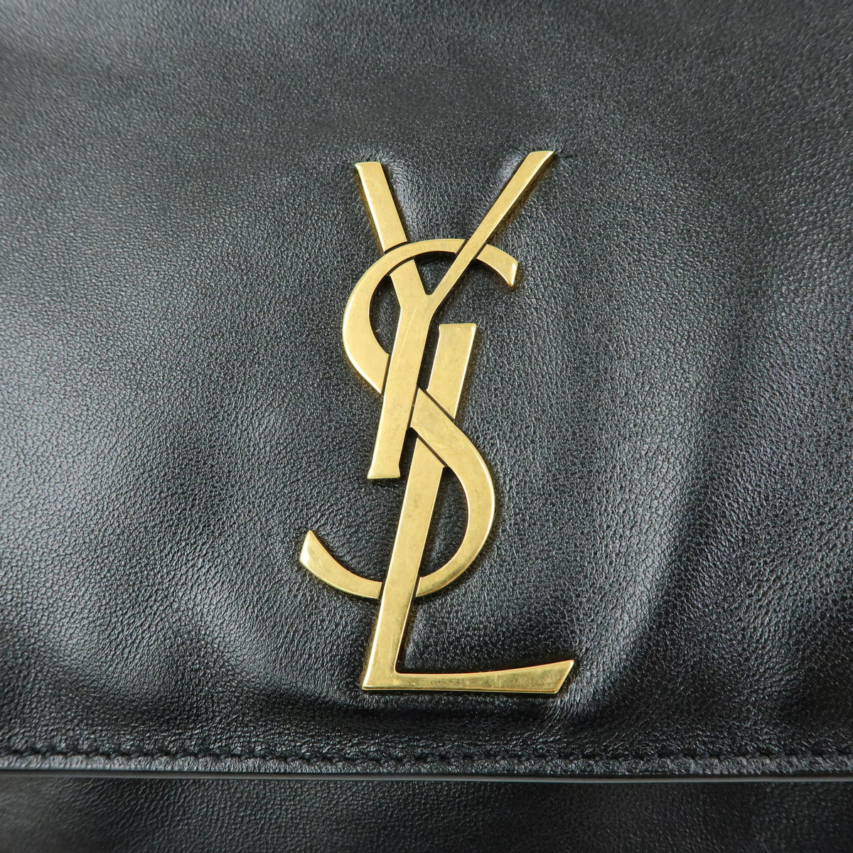 SAINT LAURENT PARIS Cassandra Kate Leather Chain Shoulder Bag Black