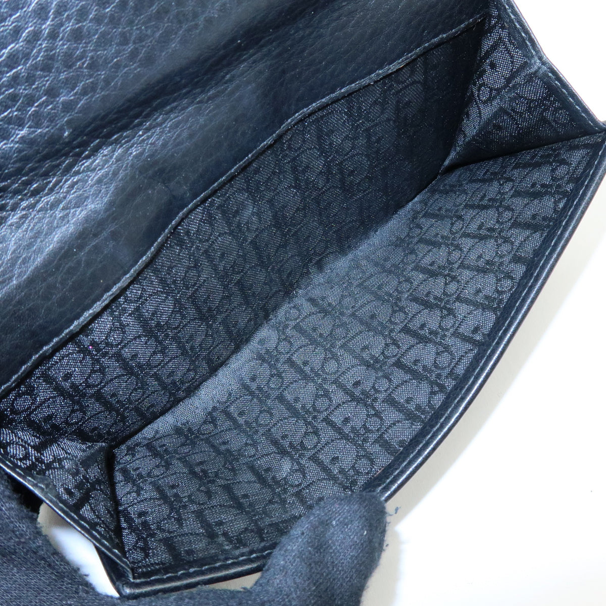 Christian Dior Heart Ethnic Line Leather Long Wallet Black