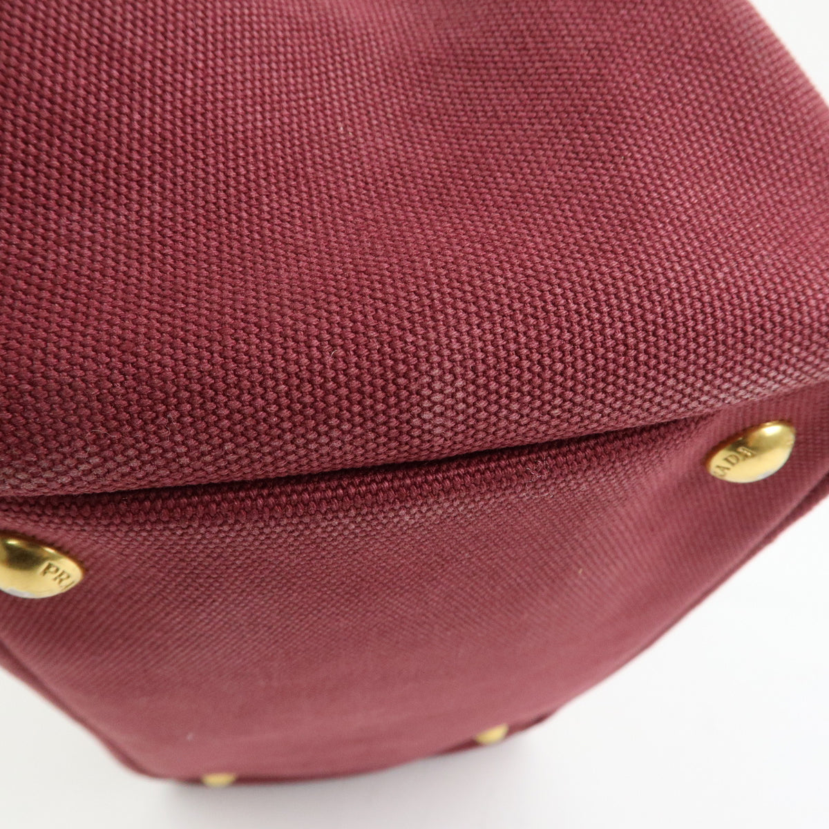 PRADA Triangle Logo Canapa Mini 2Way Tote Shoulder Bag Bordeaux B2439O