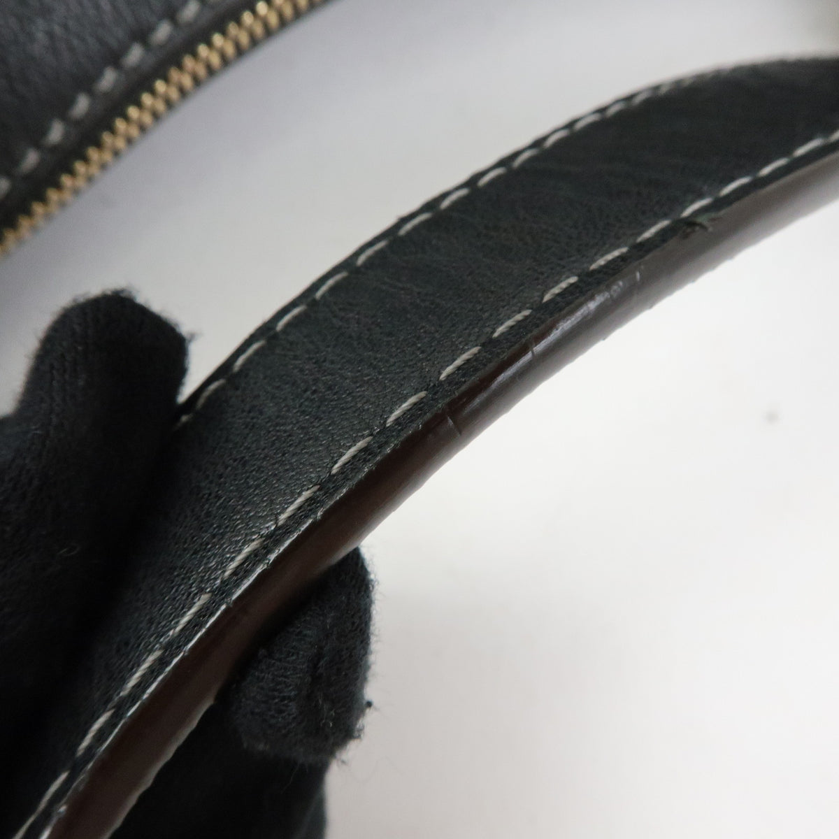 LOEWE Logo Leather Shoulder Bag Hand Bag Black