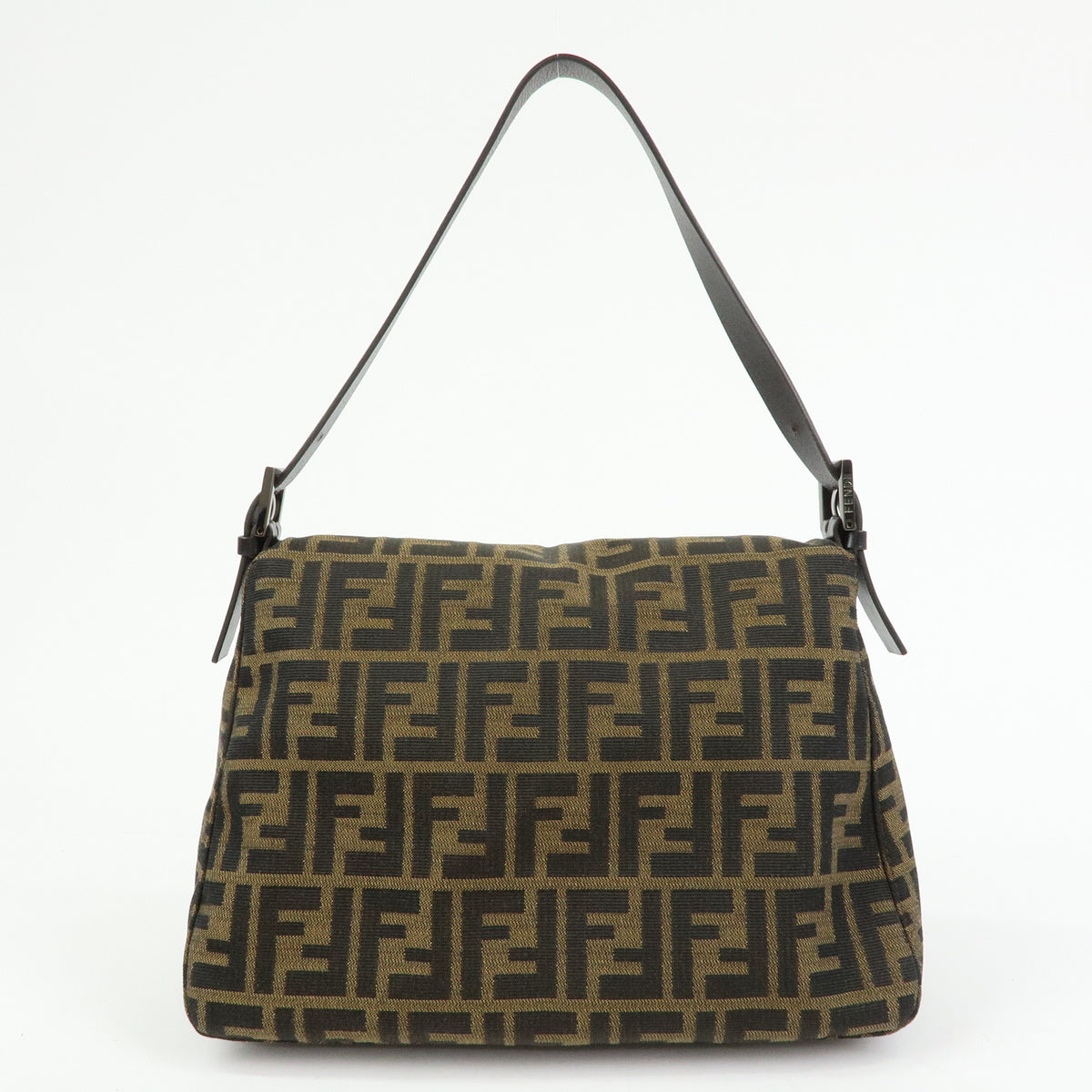 FENDI Zucca Mamma Baguette Jacquard Canvas Leather Shoulder Bag 8BR001
