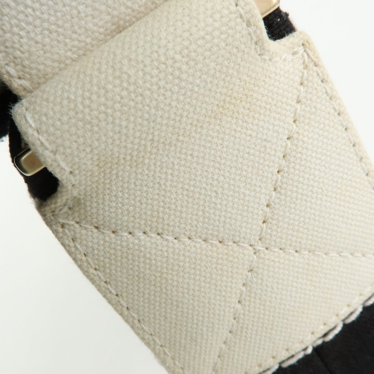 CHANEL Chocolate Bar COCO Mark Canvas Shoulder Bag Hand Bag Black White