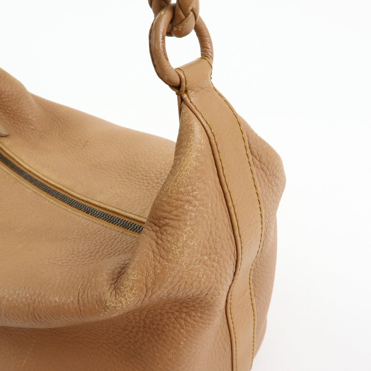 BOTTEGA VENETA Intrecciato Leather Shoulder Bag Hand Bag Brown